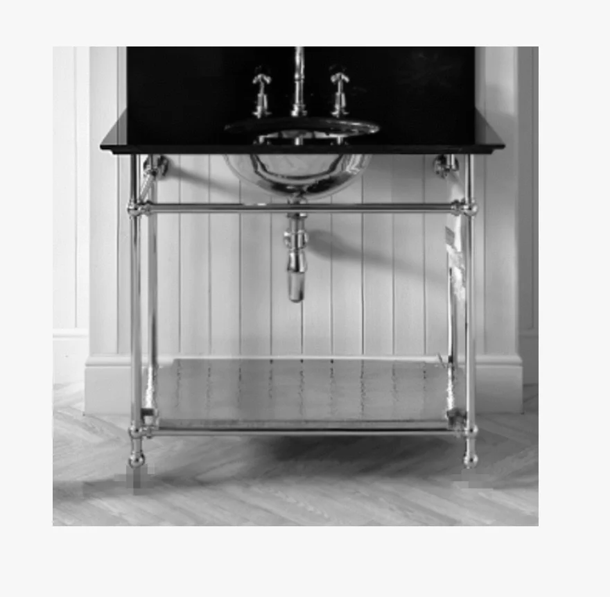 Renaissance Luxury Caracatta Gold Natural Marble Dresser Console Sink Bathroom Brass Legs Polished Chrome Washstand Cabinet Base