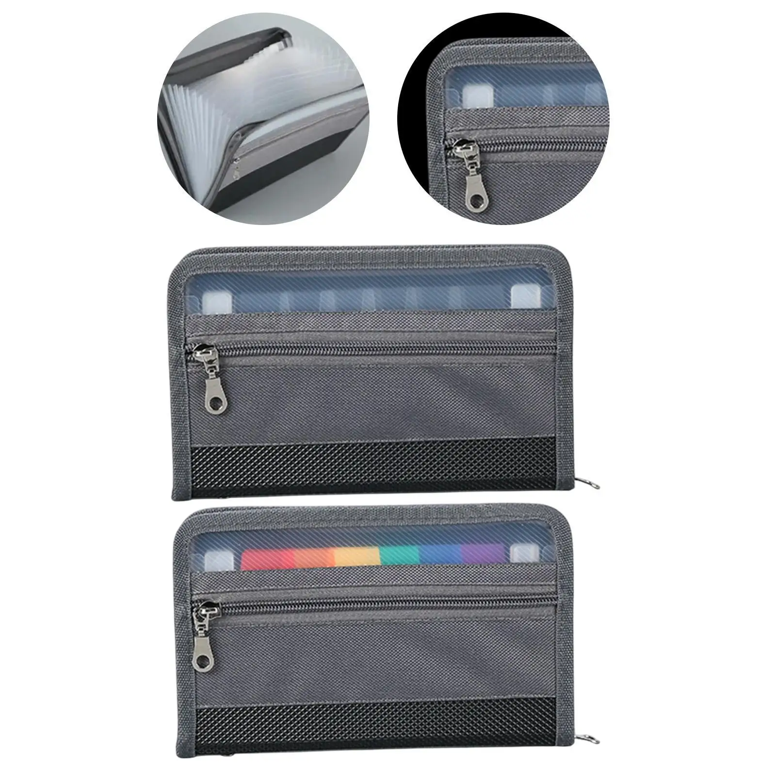 File Organizer Office Document Bag with Safe Zipper A4 Accordion File Holder for Business Trips