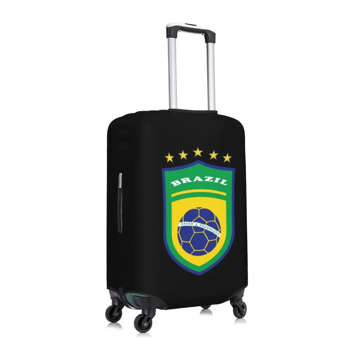 Custom Flag Of Brazil Football Luggage Cover Funny Brazilian Proud Suitcase Protector Covers Suit For 18-32 inch