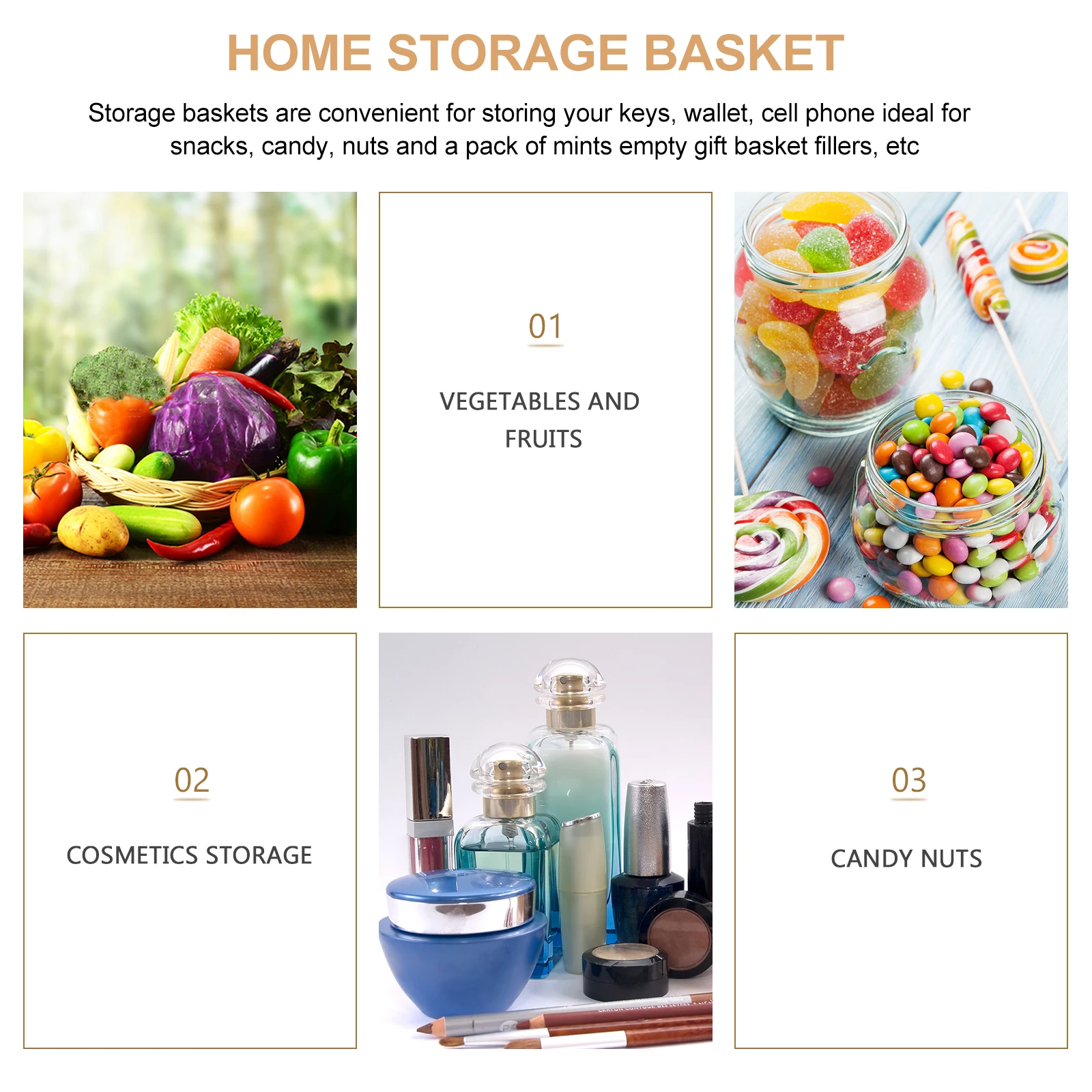 

2pcs Seagrass Baskets Desktop Storage Organizer Box Woven Household Sundry Case Lightweight Portable Large Wicker Basket