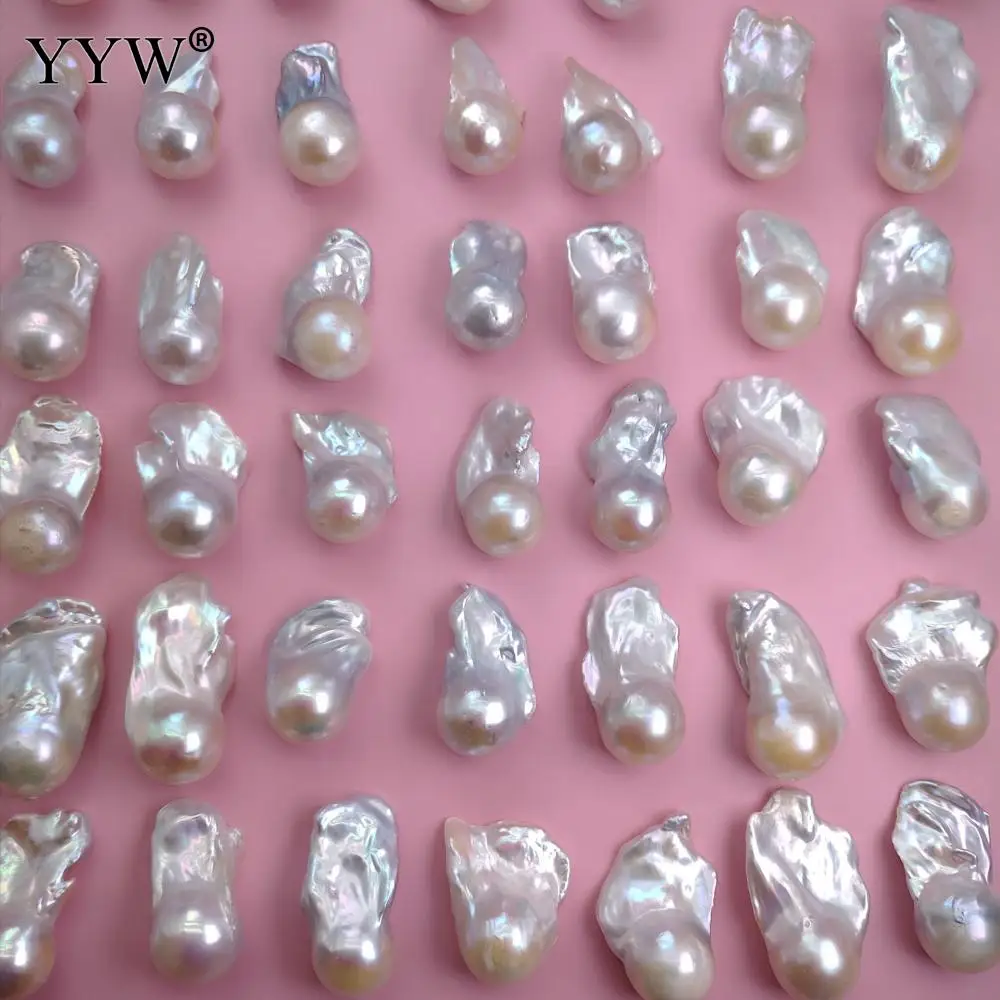 

1pc 15-20mm Cultured Baroque Freshwater Pearl Beads AAAA Quality White No Hole Natural Pearl DIY Necklace Jewelry Making