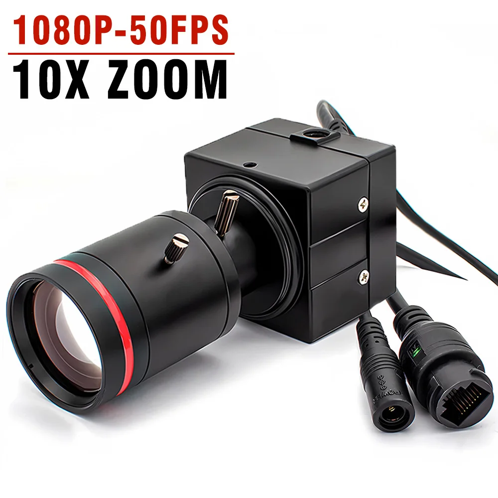 HD POE IP Camera 1080P 50FPS High Speed Motion Camera 5-50mm Varifocal M12 Lens Onvif H.265 RTSP CCTV Video For Machine Vision