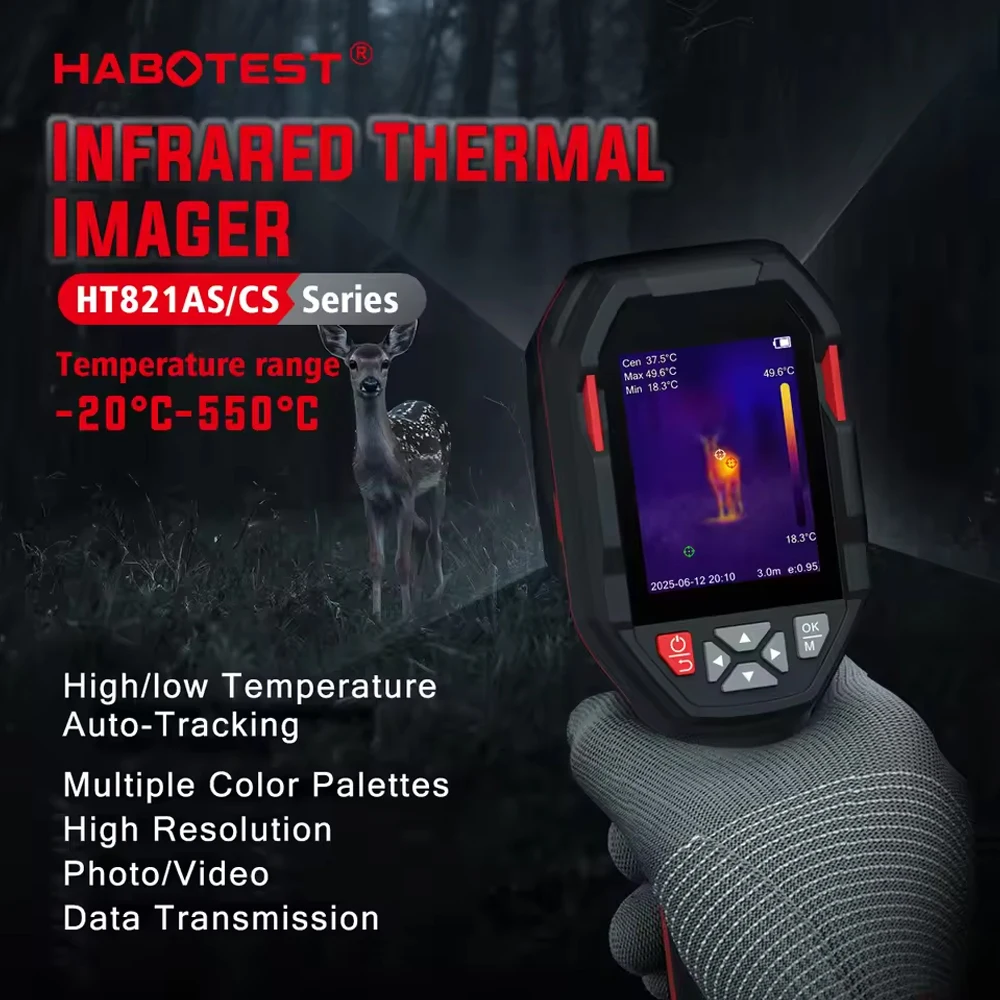 HABOTEST HT821AS CS Infrared Thermal Imaging Camera -20 to 550 Celsius Handheld Thermal Imager for Industrial Inspection