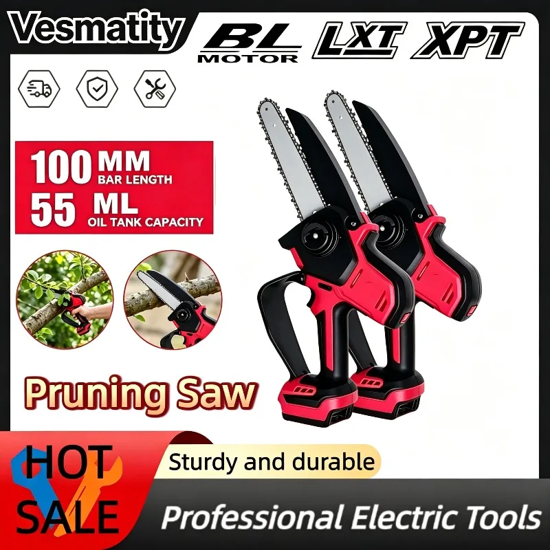 Pruning Saw Electric Chain Saw Brushless Cordless Power Tools Mini Electric Saw Garden Power Tools Fit Milwaukee Battery