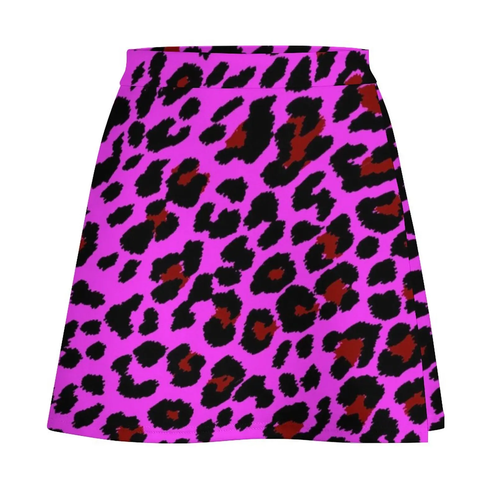 Fuchsia Cheetah Print Mini Skirt korean style clothes women 2025 skirt skirt