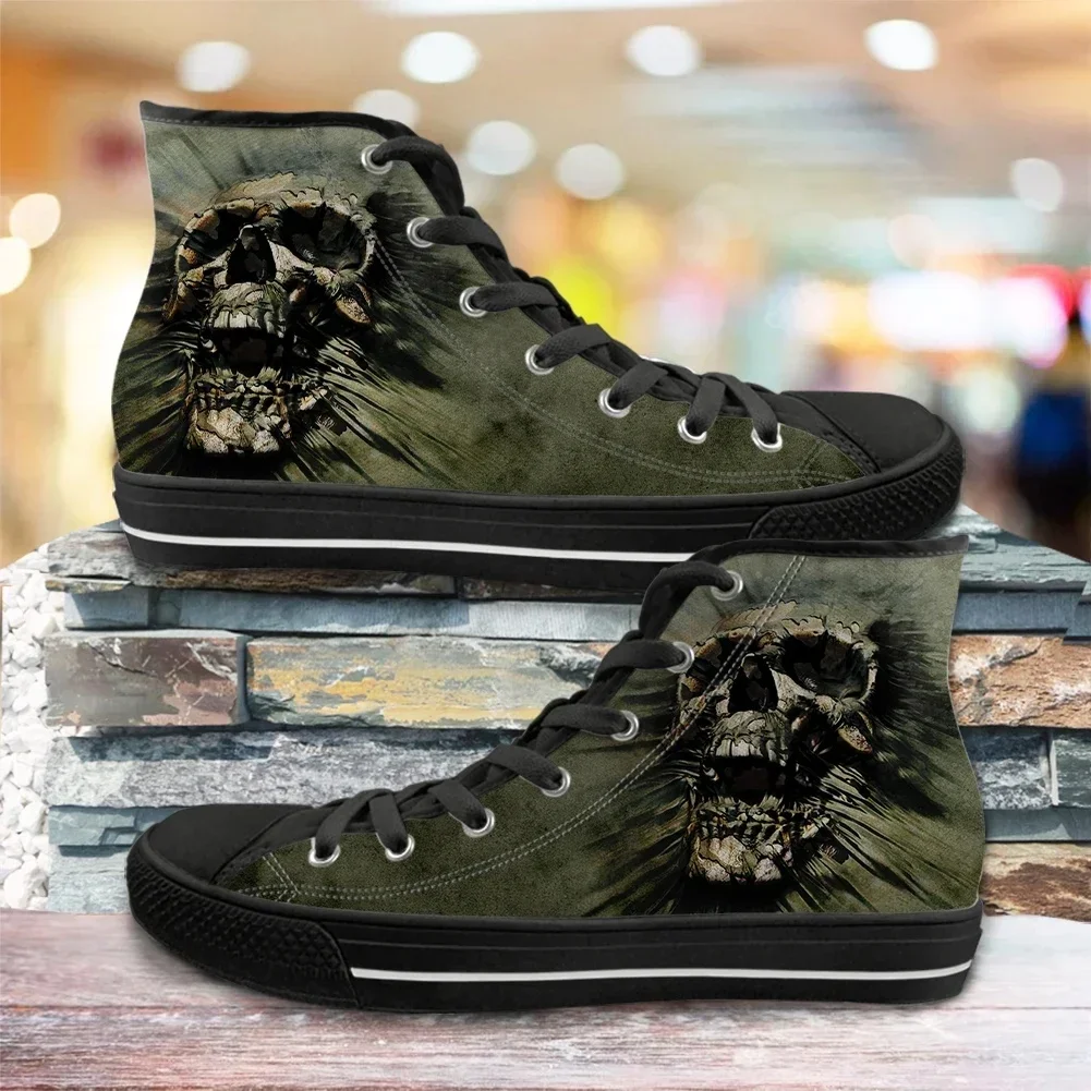 

Мужские вулканизированные кеды Classic Superstar High Top из канваса с готическим принтом в виде черепов, мужские кроссовки без каблука, Chaussure Homme