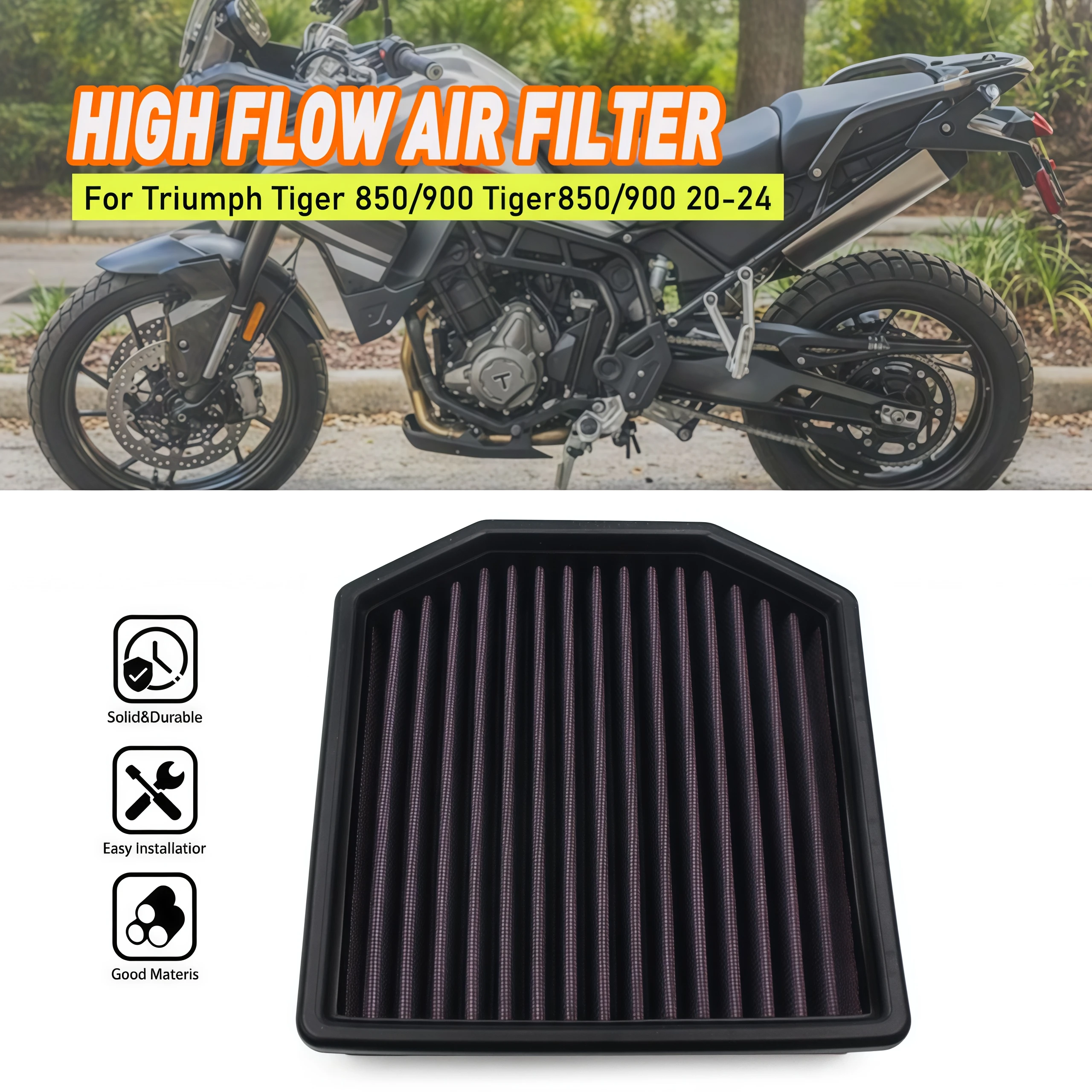 

For Tiger850 Tiger 850 Sport 2021-2024 Motorcycle Accessories Air Filter Parts Maintenance Intake Cleaner Engine