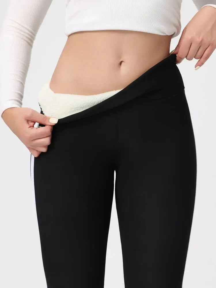 

Women's Autumn and Winter Fleece-Lined Leggings, High-Waisted, Four-Way Stretch, Casual Sports Pants for Running, Fitness, Yoga, Daily Wear and Commuting