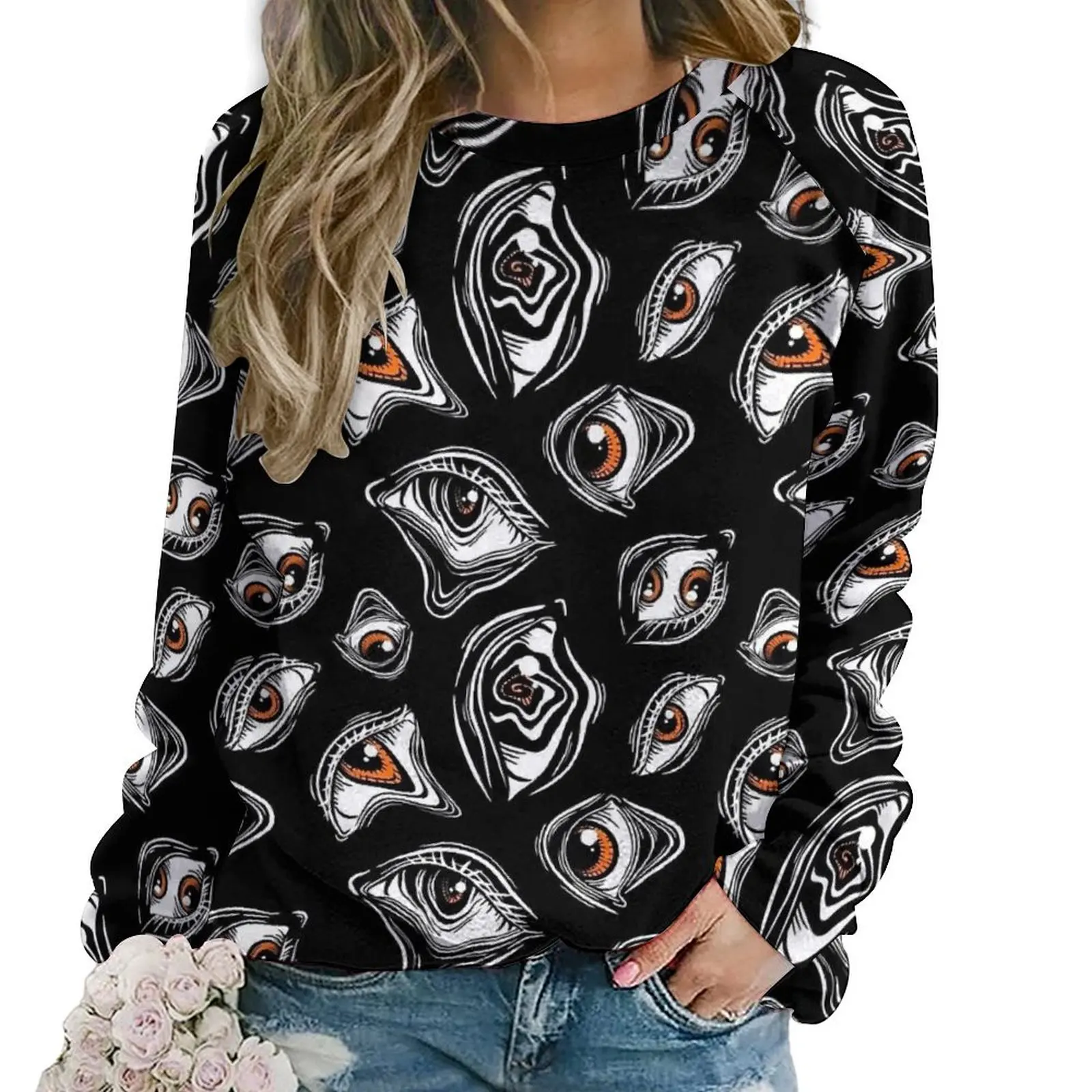 

Abstract Evil Eye Hoodies Women Trippy Eyes Streetwear Casual Hoodie Long Sleeve Trendy Design Sweatshirts Big Size 2XL 3XL