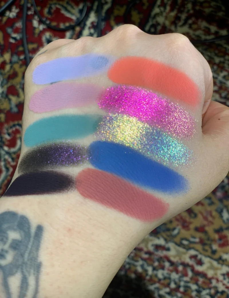 DRAMO Dark Color Smoke 15 Color Eye Shadow Plate Glitter Shimmer Chameleon Eyeshadow Long Lasting Eye Makeup