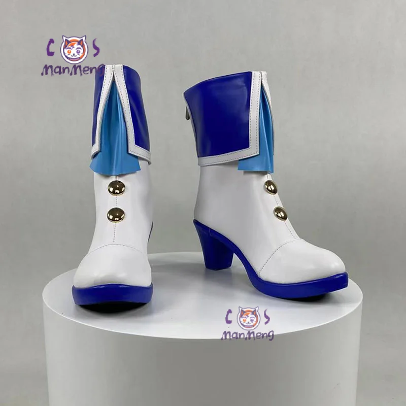 Game Blue Archive Hayase Yūka Cosplay Mischief Alice Shoes Campus Sweet leather boots Party Christmas Men Women Heels Short