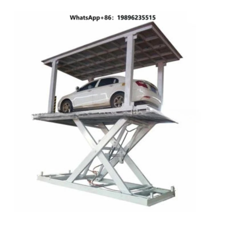 Factory Supply Double Deck Car Lift Hydraulic Scissor Car Elevator for Underground Garage and Yard Car Parking