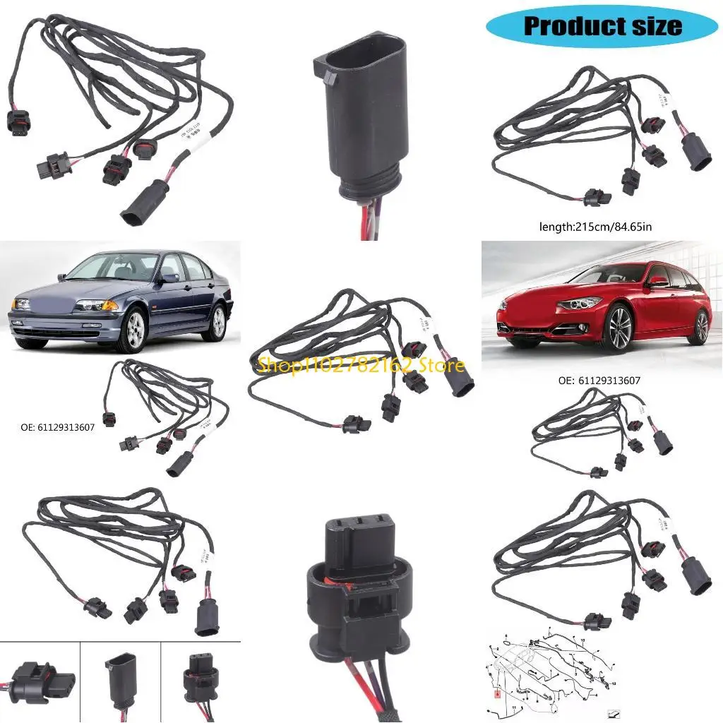 

547B Weatherproof Vehicles Front Bumper Wiring Cable for F30 F31 F32 F33 F34 F80 F82 F83 61129313607 Easy Installation