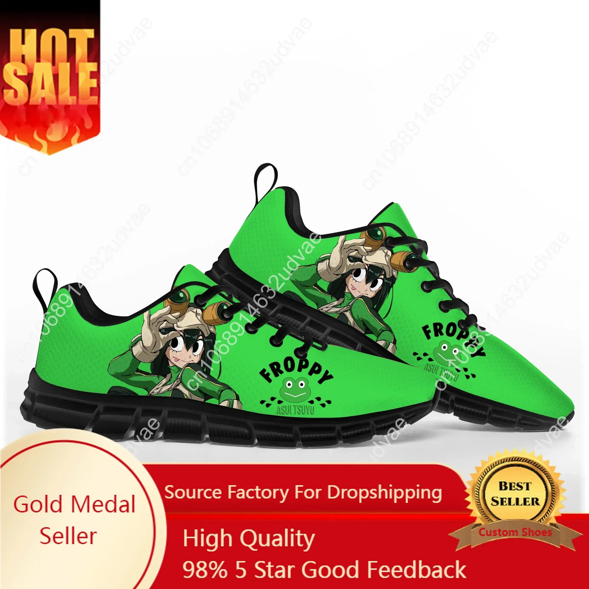 

Asui Tsuyu My Hero Academia Sports Shoes Mens Womens Teenager Comfortable Sneakers Casual Custom High Quality Couple Shoes
