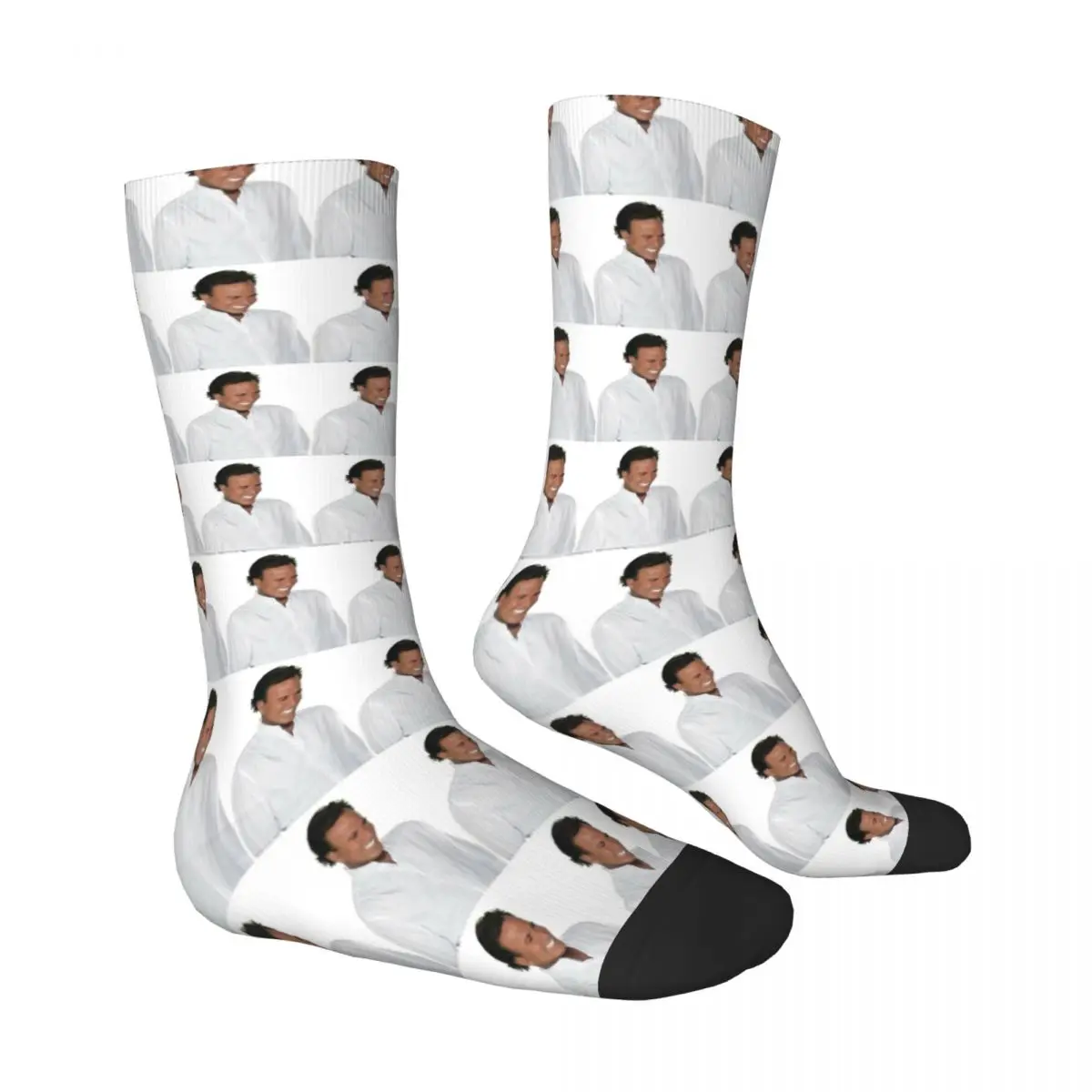 JULIO IGLESIAS Stockings Custom Trendy Socks Winter Non Skid Socks Unisex Men Running Sports Breathable Socks