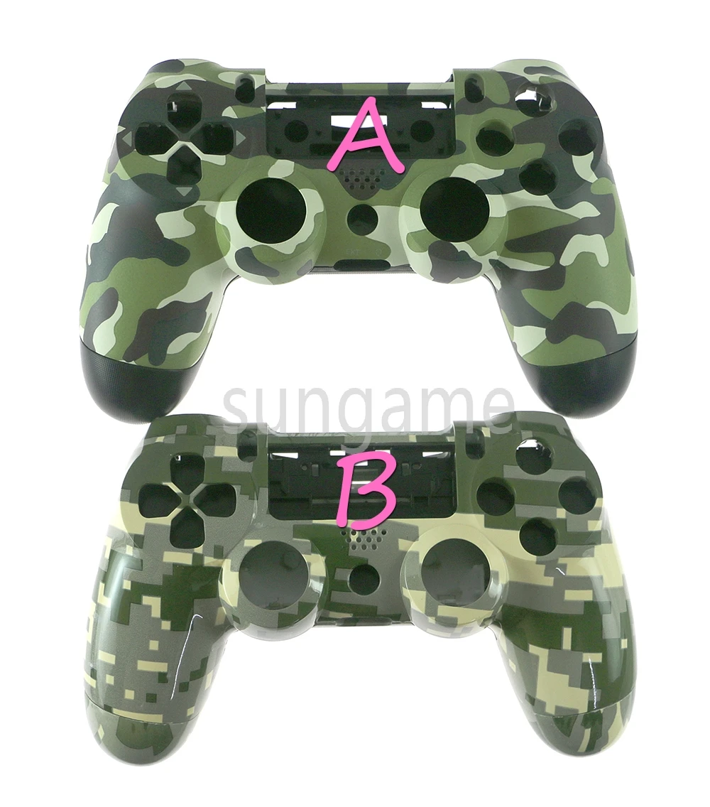 10sets For PS4 JDS-001/010 Controller Front Back Camouflage Housing Shell Case with Full Set Buttons Replacement Parts Joystick
