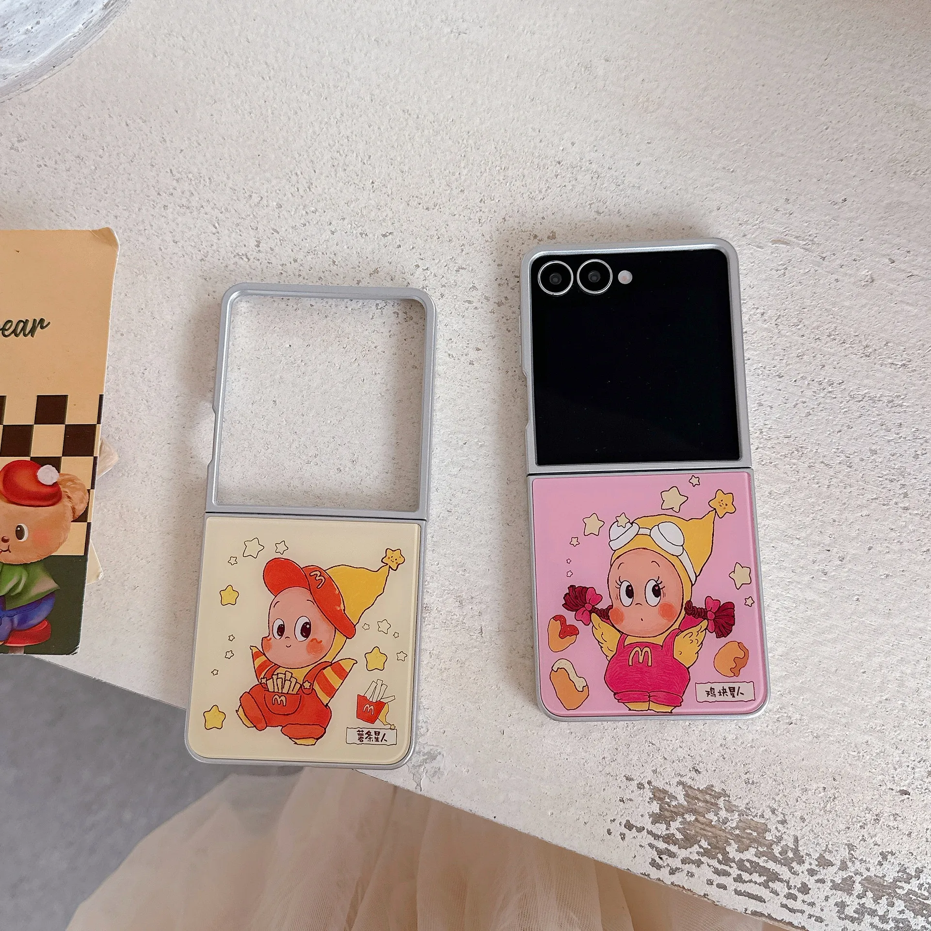 Korean Star Cartoon Doll for Samsung Galaxy Z Flip 8 7 6 5 Protective Back Cover for ZFlip8 ZFlip6 ZFlip7 Case Shell