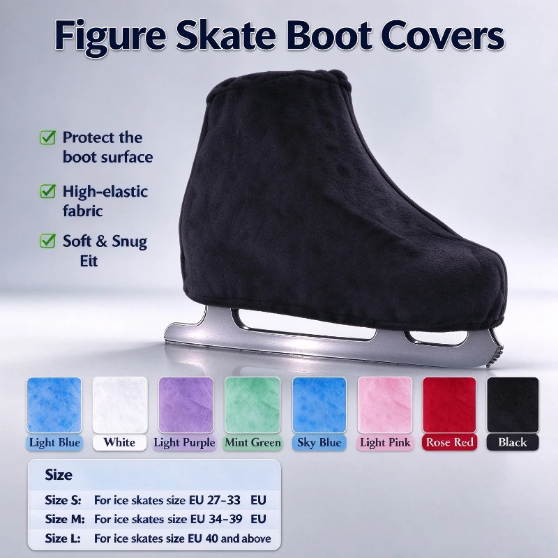 LUOOU Figure Skate Boot Covers High Elastic Anti-Scratch Skate Boot Protective Sleeve for Roller Skates Multicolor Optional S-L
