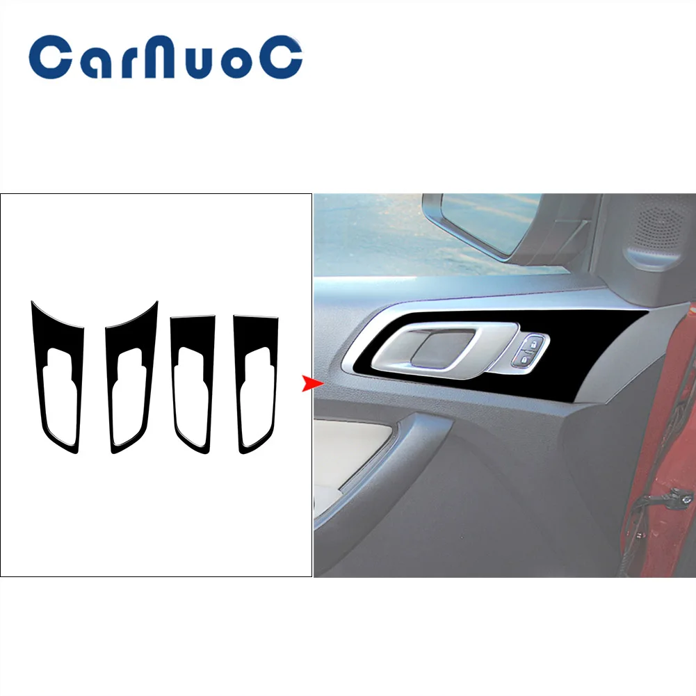 

For Ford Ranger 2019 2020 2021 2022 Cover Trim Door Handle Panel Decorate Piano Black Stickers Car Interior Moulding Accessories