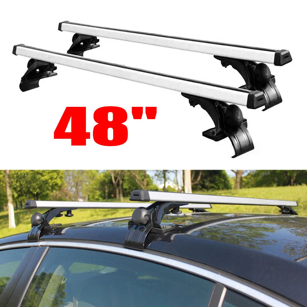 Universeller Auto-Dachträger für Fahrzeuge, 48–51 Zoll, robustes Aluminium, 165 Pfund Tragfähigkeit, einfache Installation, langlebig und verstellbar
