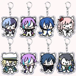 Cute Silly Cats Keychain for Bag Accessories Rui Tsukasa Akito Bag VIRTUAL SINGER Boys Key Chain Keyrings Jewelry Fans Gifts