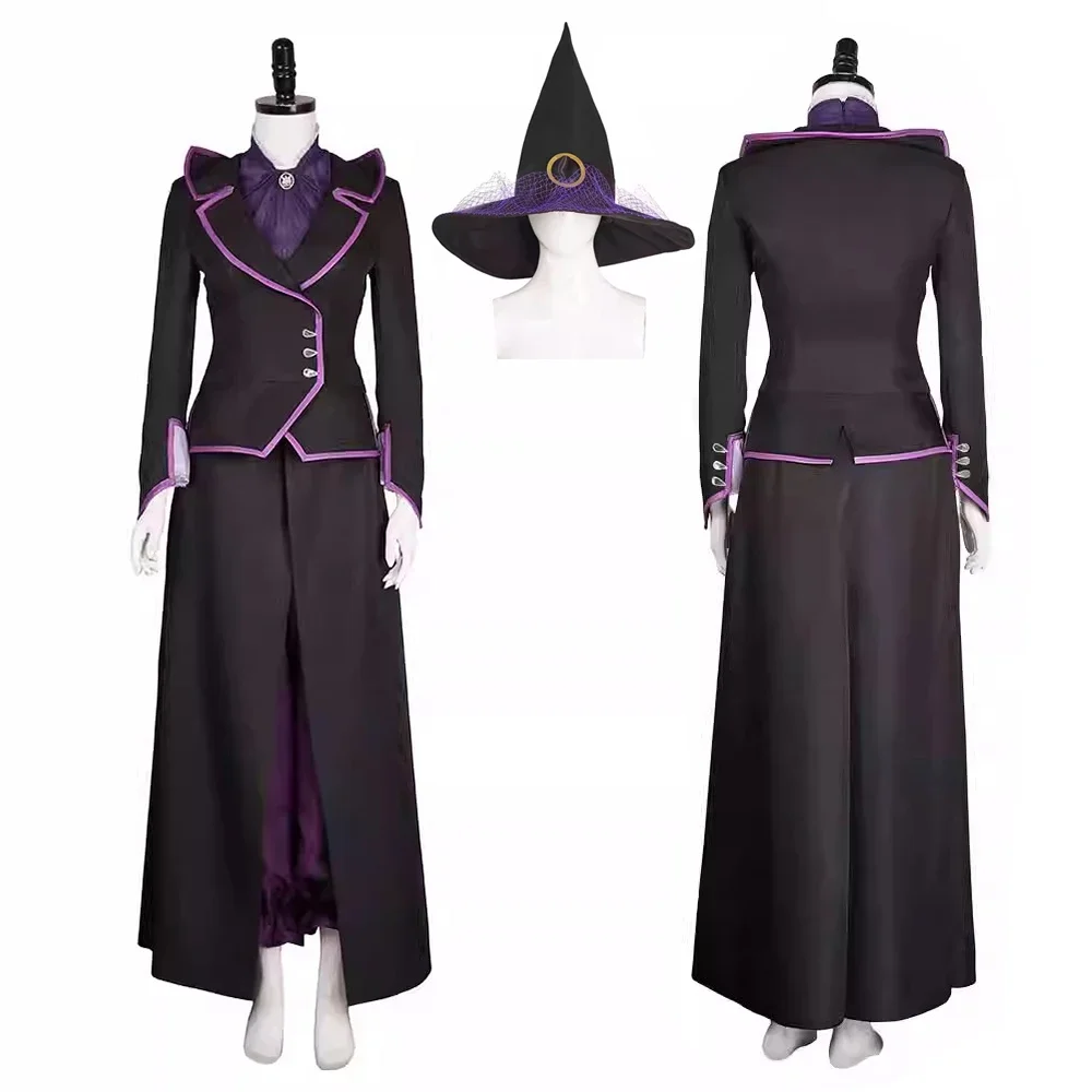 

Agatha Harkness Cosplay Costume Witch Agatha Coat Shirt Hat Fullset Outfits Halloween Party Roleplay Uniform Suit Hand Made
