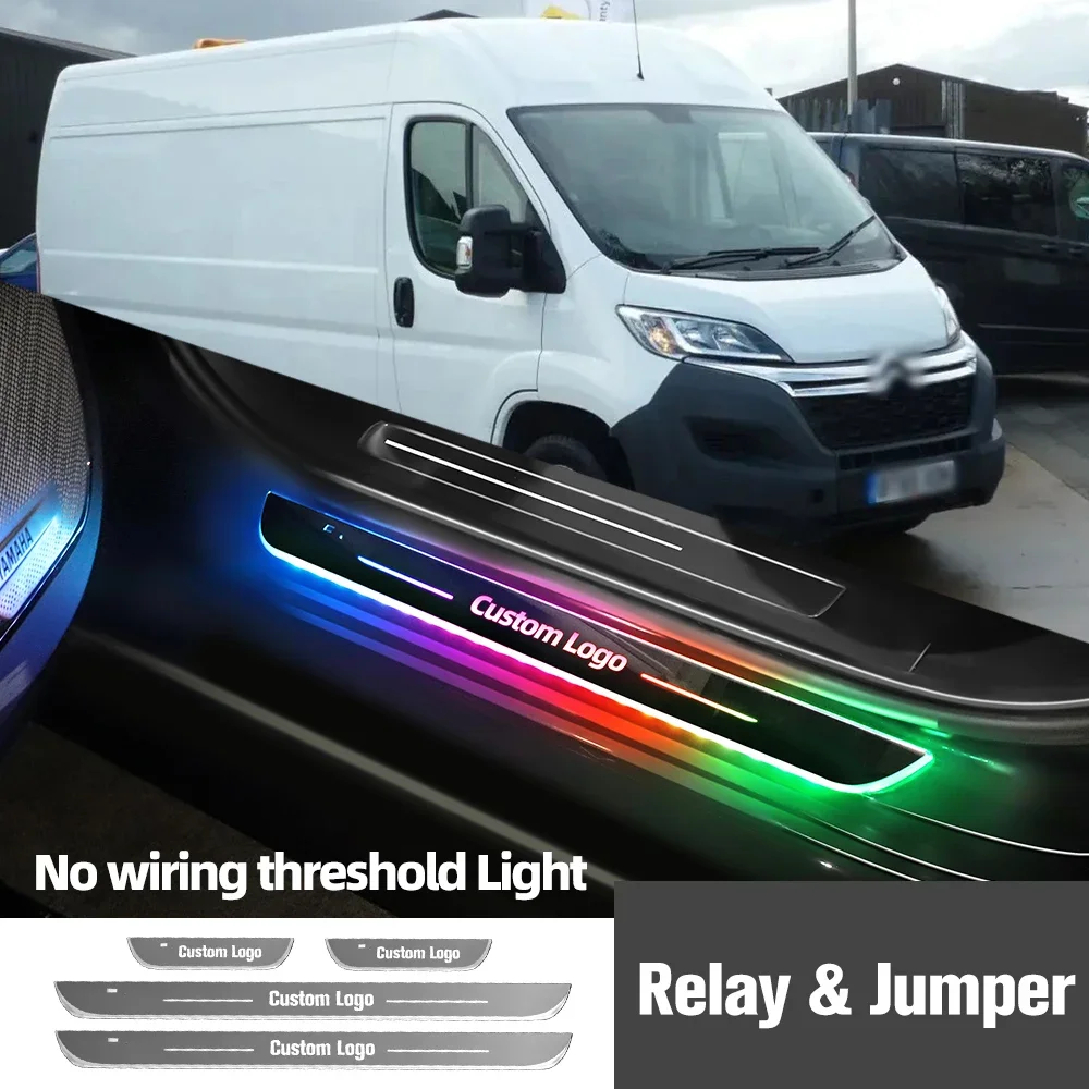 

For Citroen Relay Jumper 1994-2013 2010 2012 Car Door Sill Light Customized Logo LED Welcome Threshold Pedal Lamp Accessories