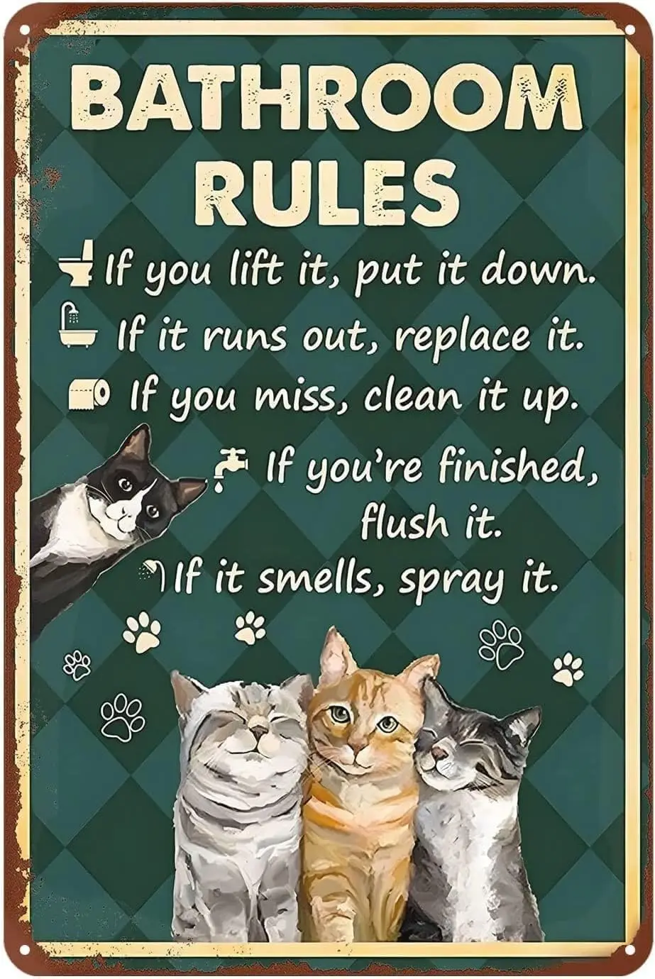 Металлический знак в стиле ретро для ванной комнаты, декоративный Забавный жестяной знак для дома, кухни, бара, кафе, клуба, пещера, Настенный декор, жестяной знак в виде кошки, металлическое украшение