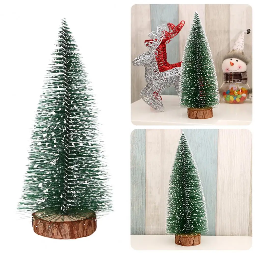 Mini-Weihnachtsbaum, künstlicher, mit Schneeflocken besetzter Weihnachtsbaum mit Tannennadel, kleiner Sisal-Weihnachtsbaum, Tischdekoration