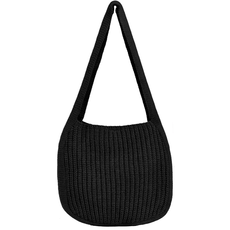 Bolsos de hombro de gran capacidad para mujer, bolso Hobo de ganchillo, bolsos de punto, bolso de compras femenino, bolso de mano tejido hueco