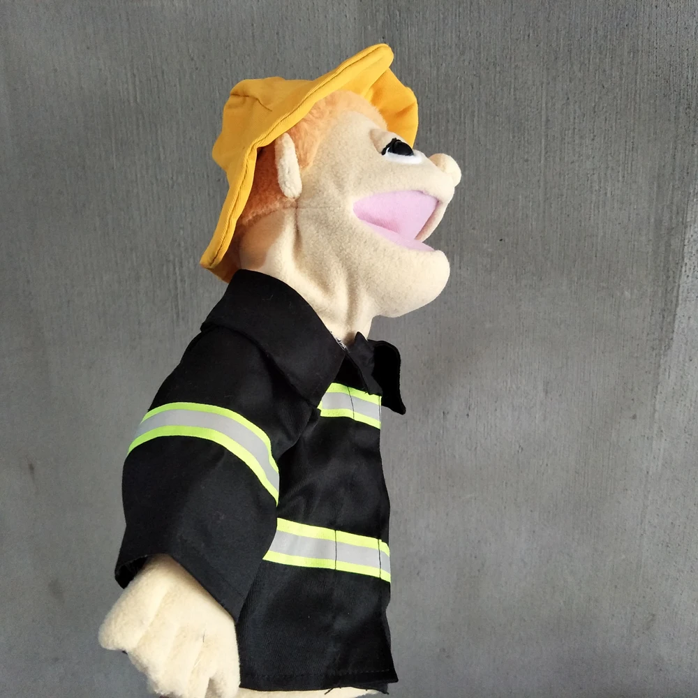 高品質漫画プロのハンドパペットぬいぐるみ消防士口移動子供の誕生日ギフト