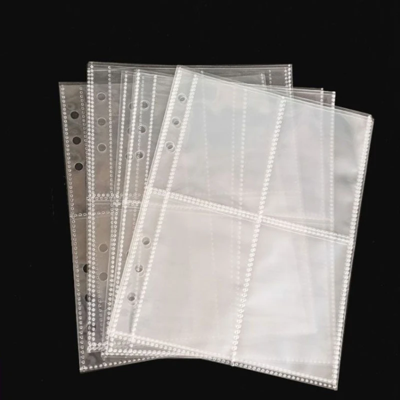 10 Pcs Photo Album Binder Sleeves 1/2/4 Grid Photo Album Binder Refill Inner Cards File Protector Ring Binder Photocards