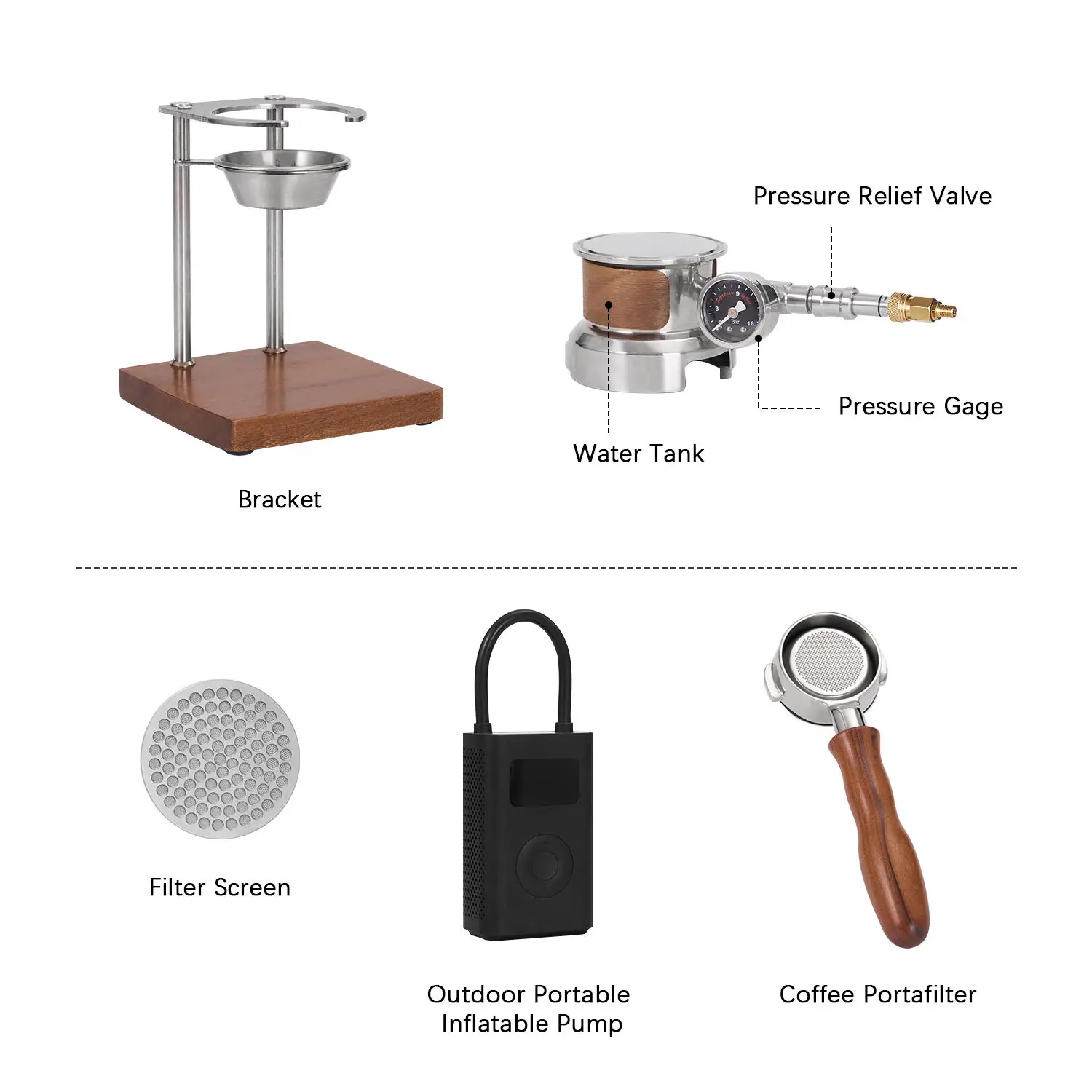 Pneumatic Coffee Machine Portable Manual Home Outdoor Air Pump Air Pressure Extraction Espresso Semi-automatic Coffee Maker