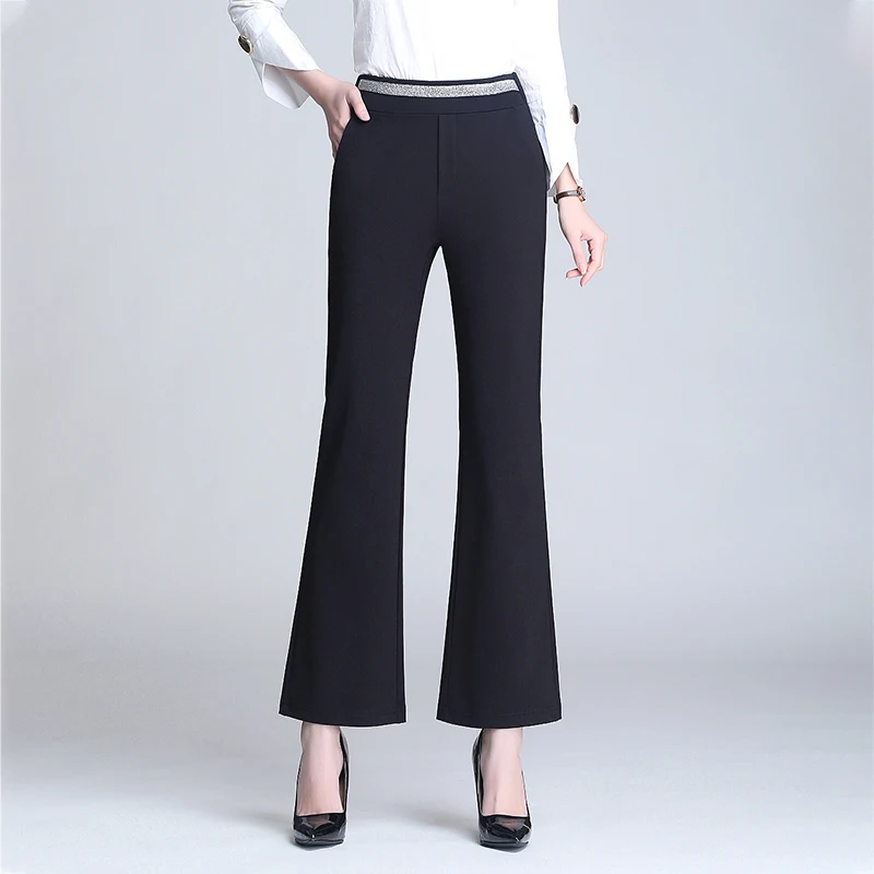 Micro-flared Pants women's Autumn Thin, High-Waist, Loose  Droopy Straight Pants Joker Slim, Wide-legged Casual Nine-Minute Pant