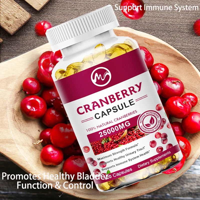Minch Cranberry Extract Supports Urinary System Health Bladder Health Potent Antioxidant Vitamin C Capsule Supplement For Adult