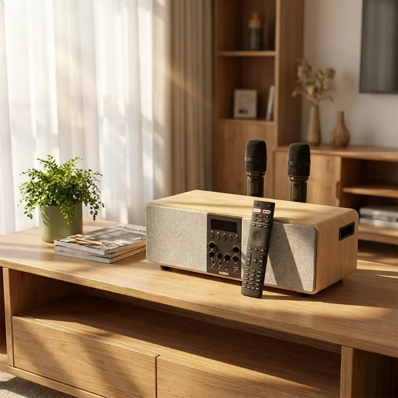 M10 Retro Wooden Portable Speakers with Built-in USB/AUX Input Built-in Mic Android 14.0-Home Decoration