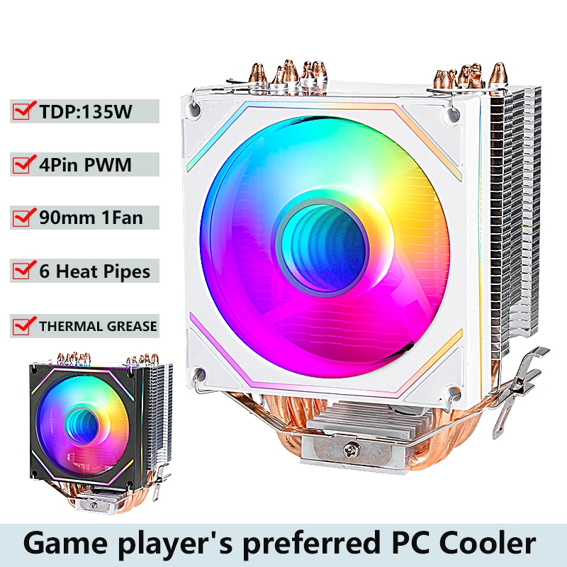 

x79 x99 am5 amd am3 am4 Cpu Cooler Fan 4Pin/PWM PC 2/4/6 Heat Pipe Efficient Air-Cooled Installing LGA2011 115x 1200 1700 1366