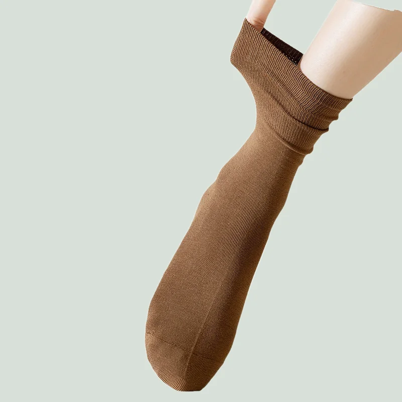 Chaussettes mi-longues respirantes pour femmes, confortables, empilées, document solide, polyvalentes, simples, décontractées, neuves, 5/10, 2024 paires