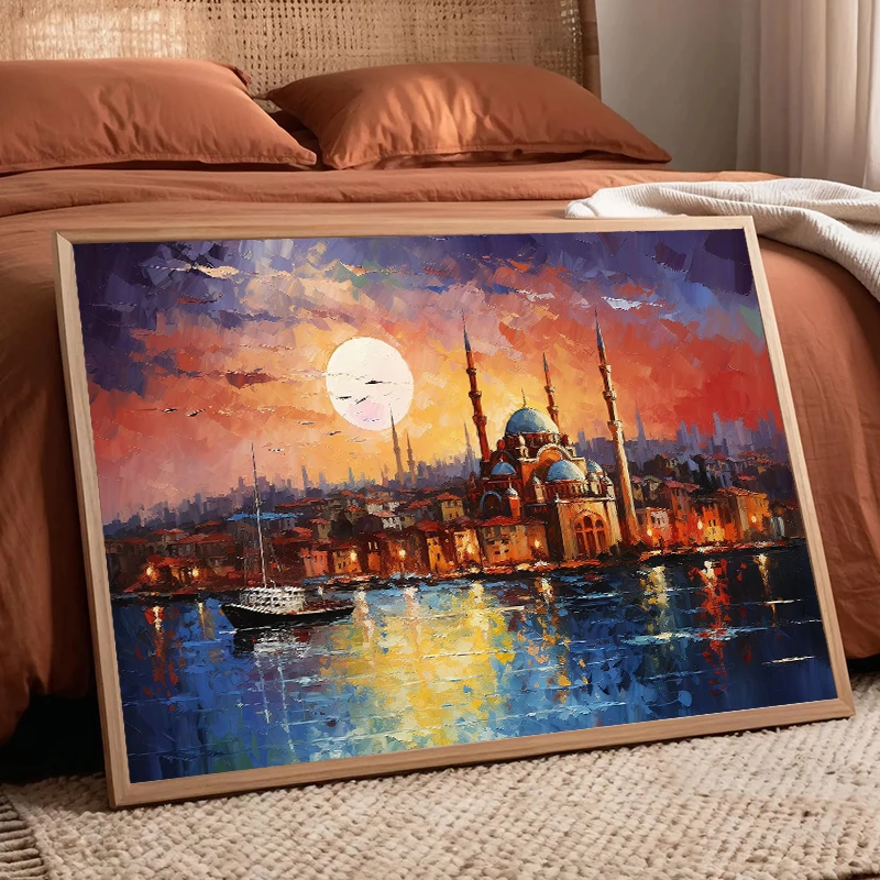 أمستردام اسطنبول البندقية مدينة لندن السفر المشارك المشهد قماش اللوحة طباعة غرفة لغرفة المعيشة ديكور المنزل بدون إطار