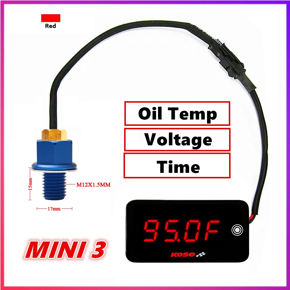 koso motorcycle oil temperature voltage time Fahrenheit degree 32~392 ° F universal meter For Scooter And Racing