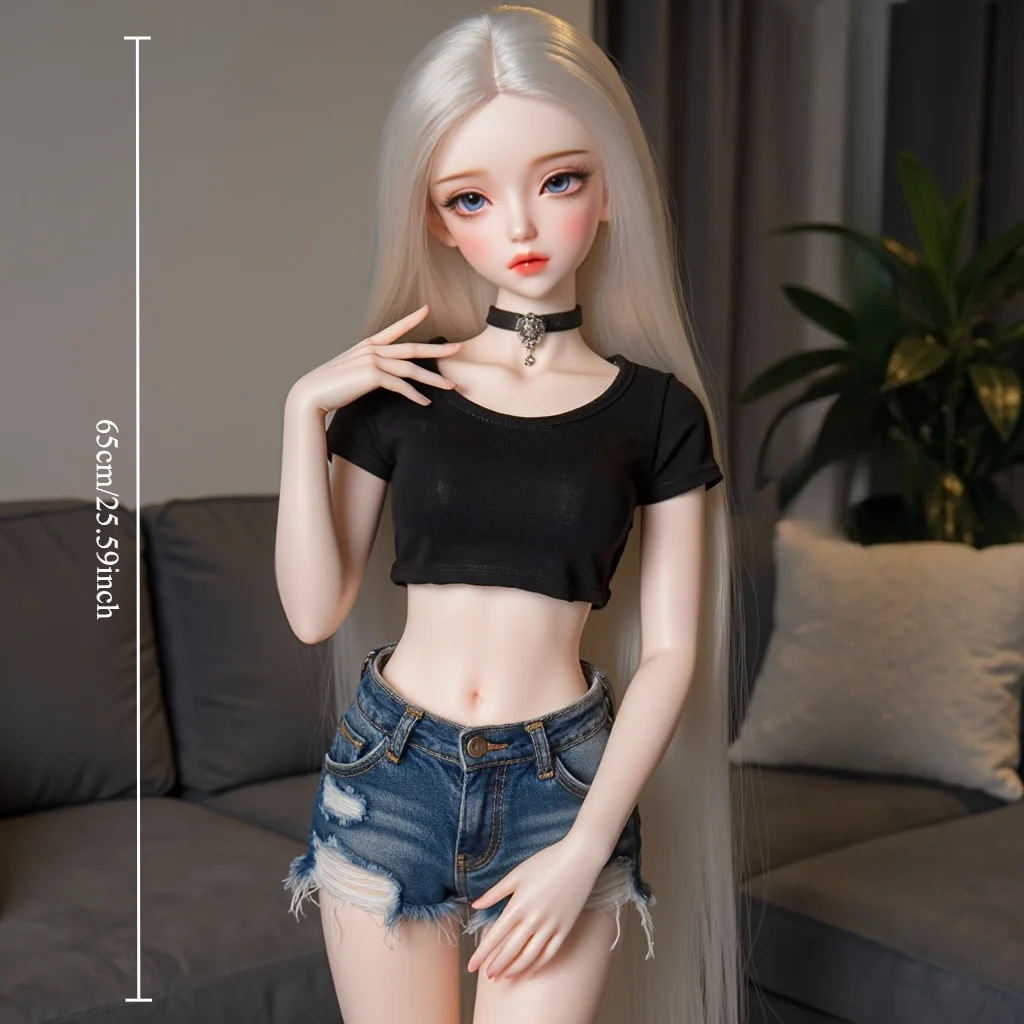 Bambola anime stile campus da 65 cm con doppia coda di cavallo, figura posizionabile con corpo morbido in TPE, decorazioni per la casa da collezione, venditore USA Shipp locale