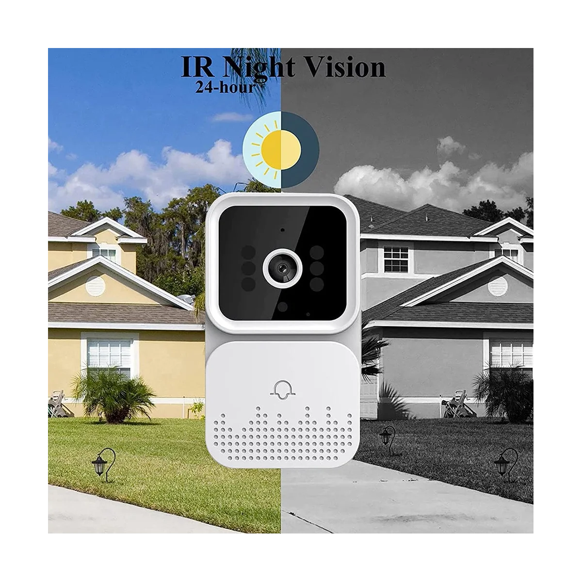 Wireless Remote Smart Doorbell Intercom HD Night Vision WiFi Anti-Theft Doorbell,Two-Way Talk