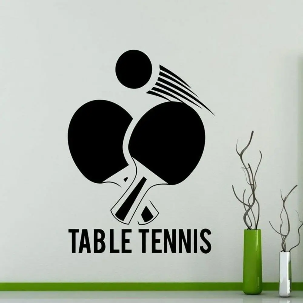 Table Tennis Logo Wall Sticker Sports Ping Pong Vinyl Decal Home Interior Decoration Waterproof High Quality Mural G526