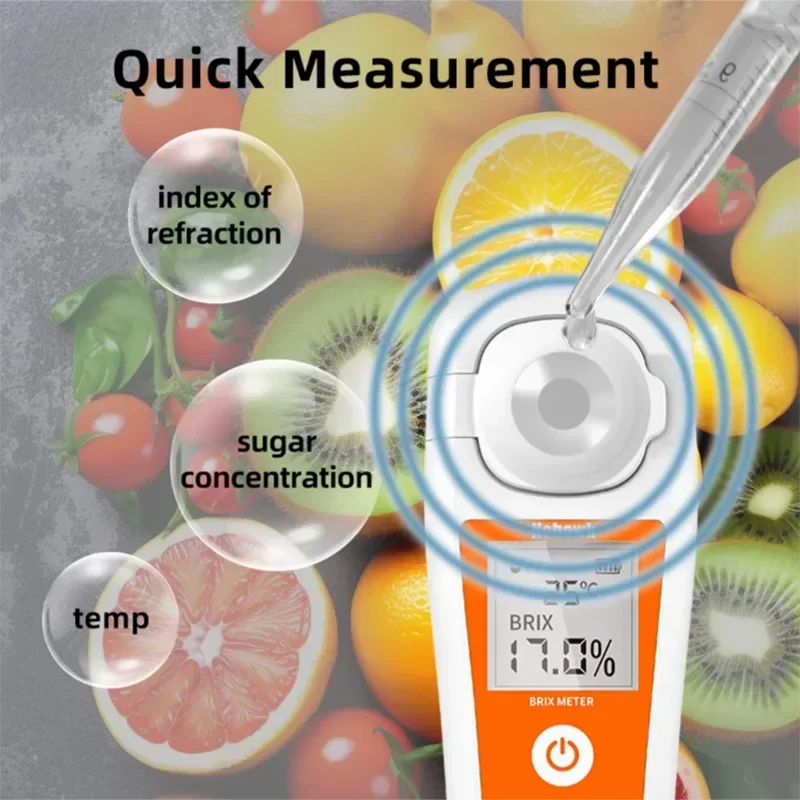 Newest Pocket Refractometer Digital Brix Refractometer High Precision Easy to Use for Home Making Wine Juice Brewing Beer Fruits