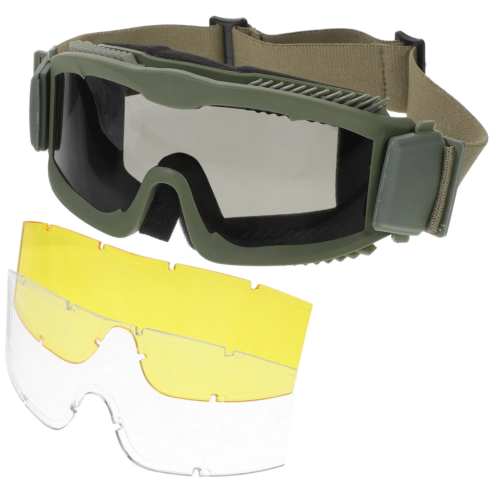 

1Set Goggles Outdoor Windproof Sand Protection Eyewear with 3 Interchangeable Lenses Ergonomic Comfort Nose