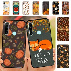 Autumn leaves fall fox pumpkin Halloween Phone Case For Redmi Note 4 X 5 A 6 7 8 T 9 9S 10 11 11S 11Epro Poco M3 pro