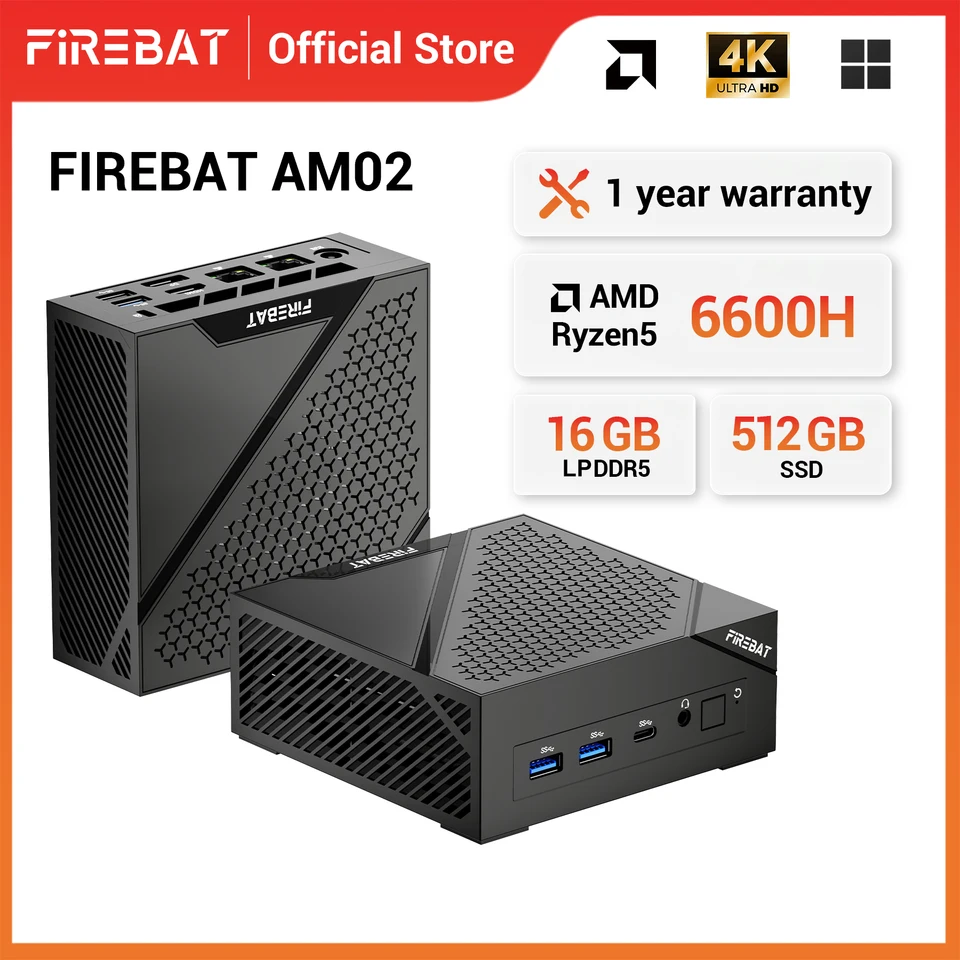 【ジャンク】Firebet ミニPC Ryzen 6600H メモリ16GB Ryzen 5 6600H、メモリ 16GBを搭載するミニPCが 36,999円で販売中｜KenKen
