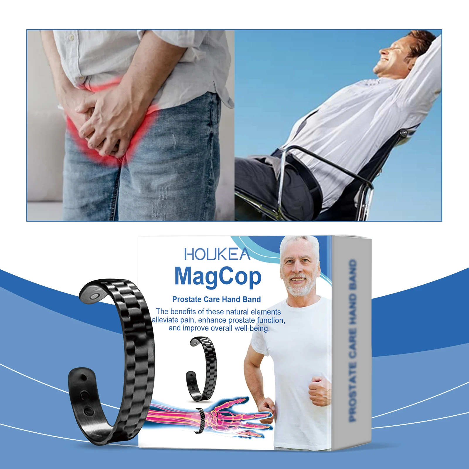Men’s Care Bracelet, Gentle Daily Body Care, Relieves Fatigue, Balances Body, Minimalist Bracelet for Healthy Daily Life