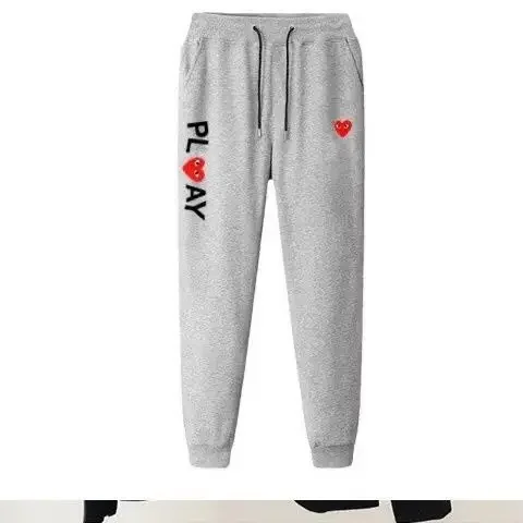 New Heart Trousers Baoling Sweatpants Men and Women with The Same Love Pure Cotton Terry CDG Leggings Casual Versatile Pants