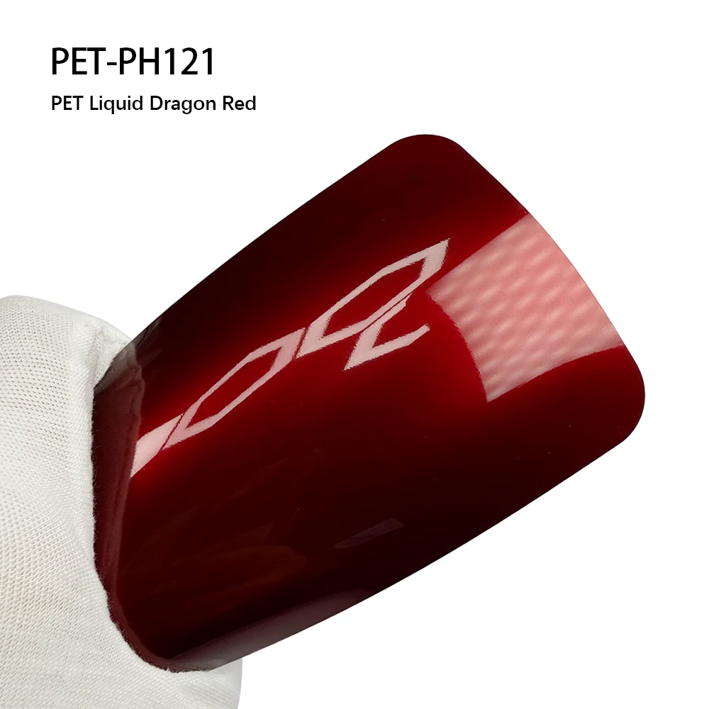 PET Liquid Dragon Red Color Change Vinyl High Quality 7.5mil PET Scratch Self Healing Red Body Car Wrap Film
